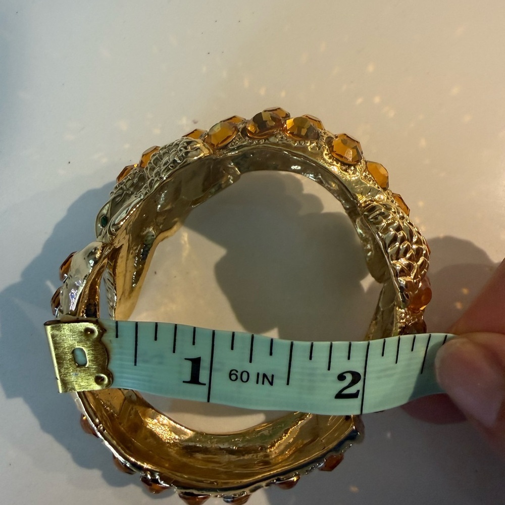 Chucky Rare Gator Rhinestone Orange
Bangle Bracelet Gold and Orange Jeweled - Picture 8 of 9